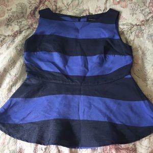Banana Republic Size 6P Striped Peplum Top Nautical Academia Preppy $78 NEW